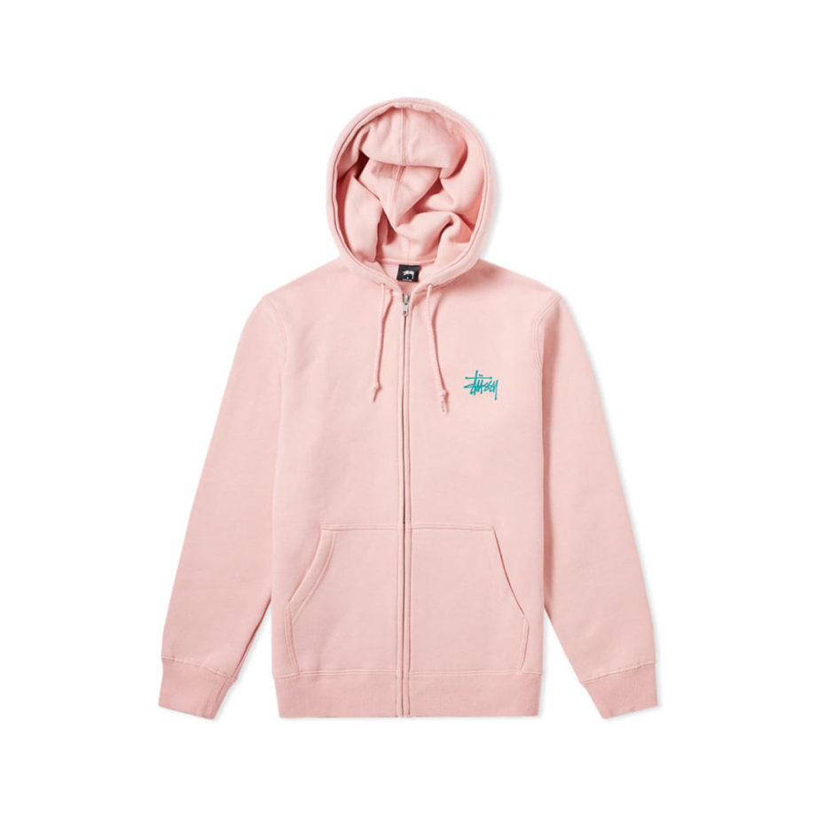 Stussy Basic Zip Hoodie 1974143 Dust Rose felpa con cappuccio