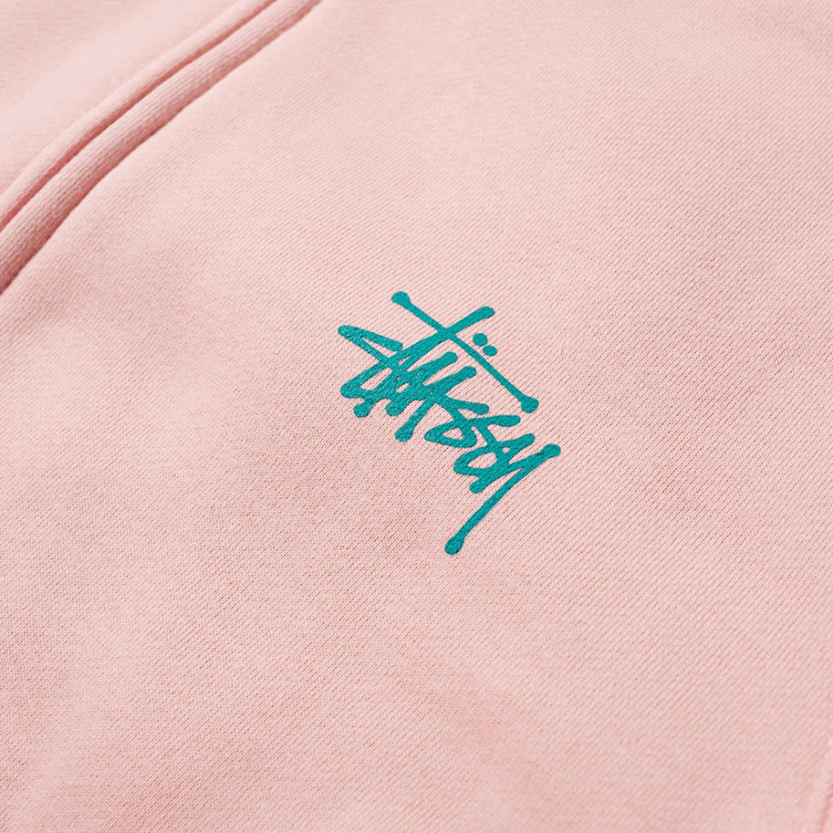 Stussy Basic Zip Hoodie 1974143 Dust Rose felpa con cappuccio