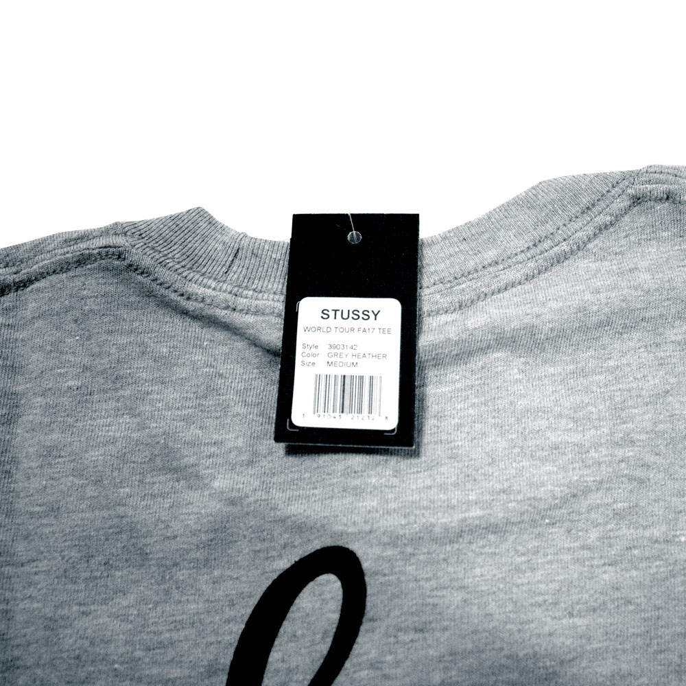 Stussy World Tour SS Tee Grey Heather 3903142