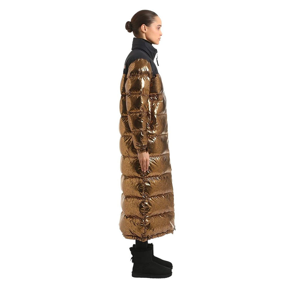 the north face womens nuptse duster in copper
