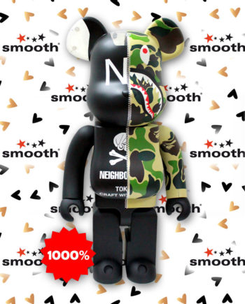 Medicom Toy Bape x Neighborhood Bearbrick 1000% Limited Edition 2019. Extremely hard to find A Bathing Ape x Nehigborhood Bearbrick 1000%