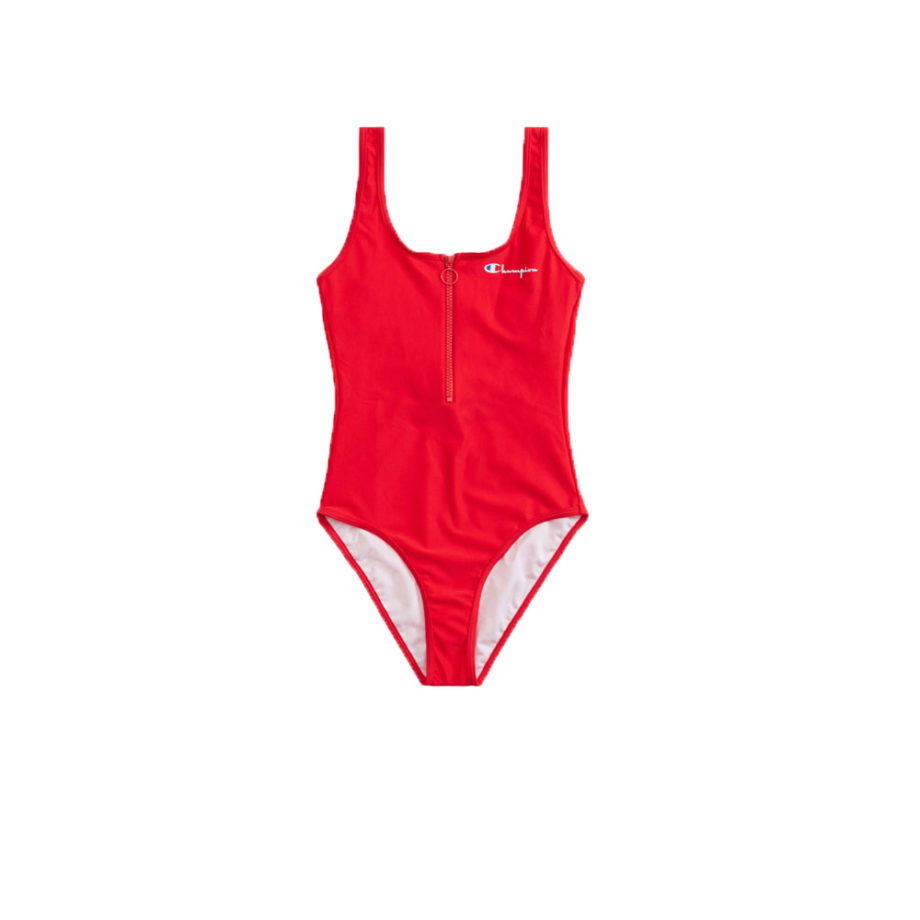Champion Swimsuit Costume Da Bagno Con Zip Red