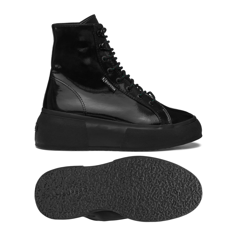 superga black leather sneakers