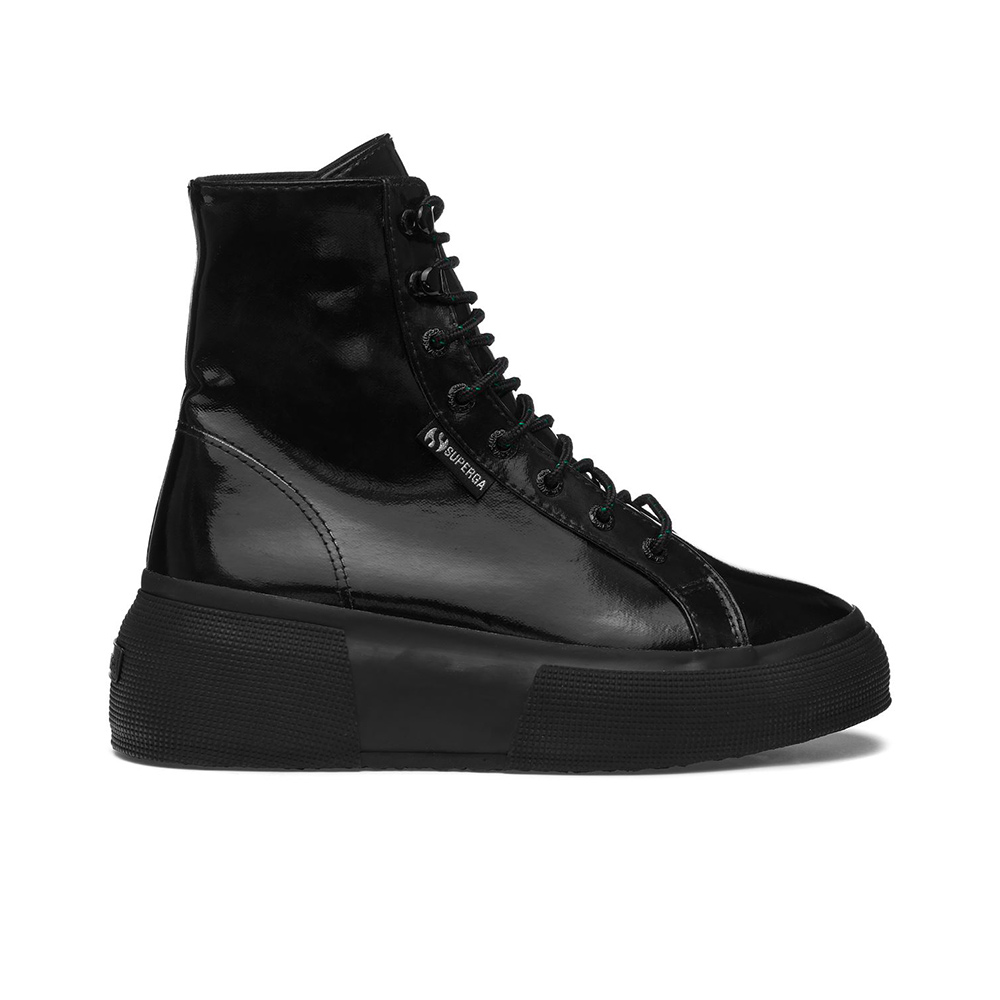black leather superga shoes