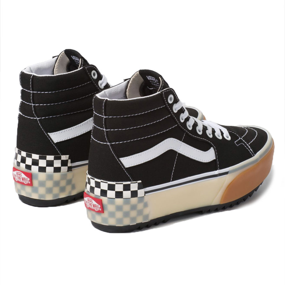 Vans Sk8-Hi Stacked Shoes Black Checkerboard