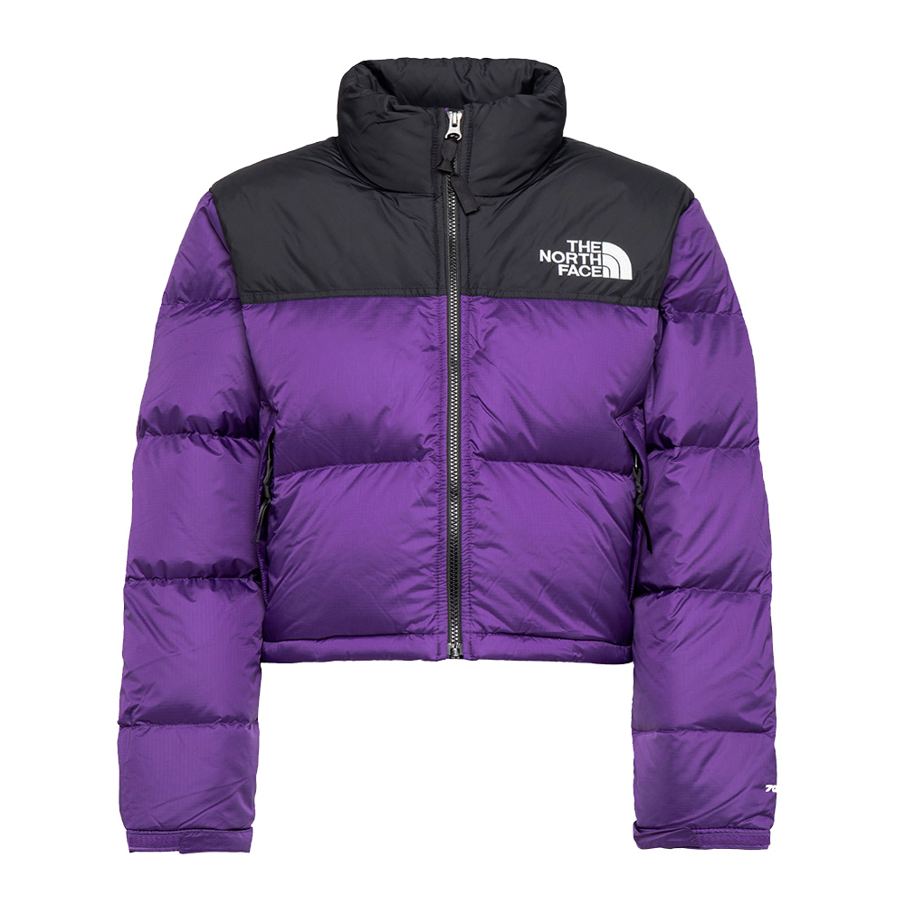 The North Face Women S Nuptse Cropped Down Jacket Hero Purple