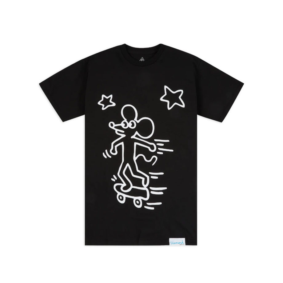 Diamond Supply Co. X Keith Haring Skating Tee Black Short Sleeve