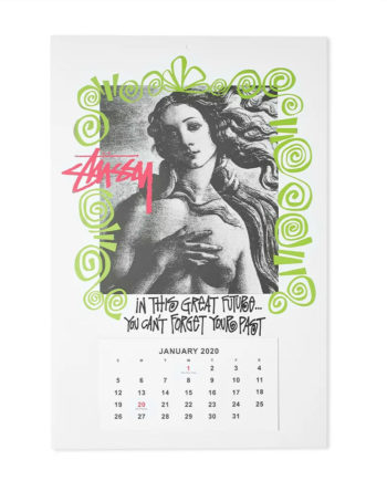 Stussy 2020 Wall Calendar White Botticelli Bob Marley