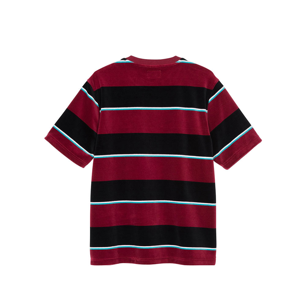 Stussy Velour Stripe Shirt Wine 1140196