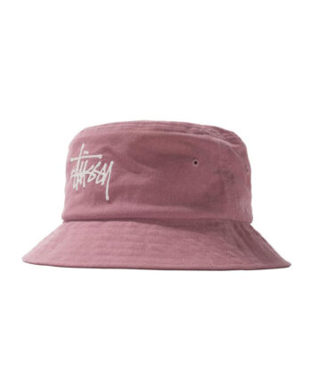 Stussy Big Logo Canvas Bucket Hat Rose 132967