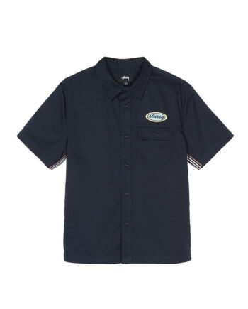 Stussy Side Taped Garage Shirt Navy 1110091