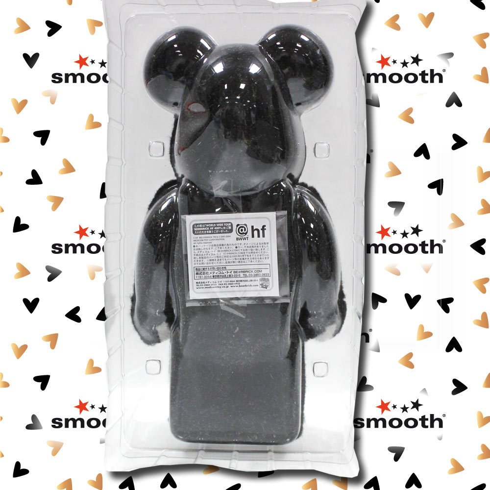 Medicom Toy HF Flocked Black BWWT Bearbrick 400% Hiroshi Fujiwara