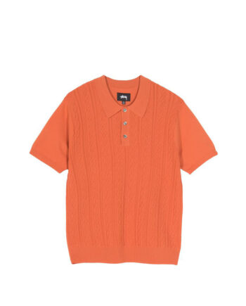 Stussy Cable SS Polo Rust 117077