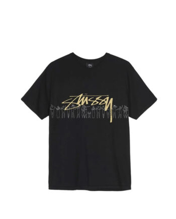Stussy People Stripe Pig Dyed Tee Black 1904555