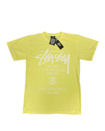 Stussy Light Yellow SC WS World Tour Tee Limited Edition SMSC3903039