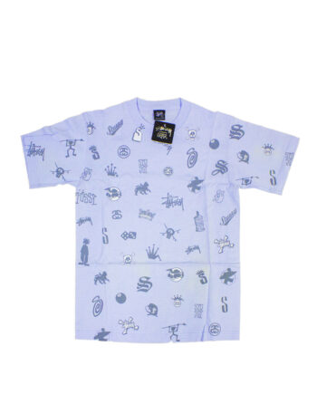 Stussy Lotsa Logos All Over Print Lilac Tee Limited Edition 1901156