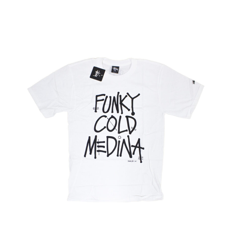 Stussy x Delicious Vinyl Funky Cold Medina White Tee Limited Edition