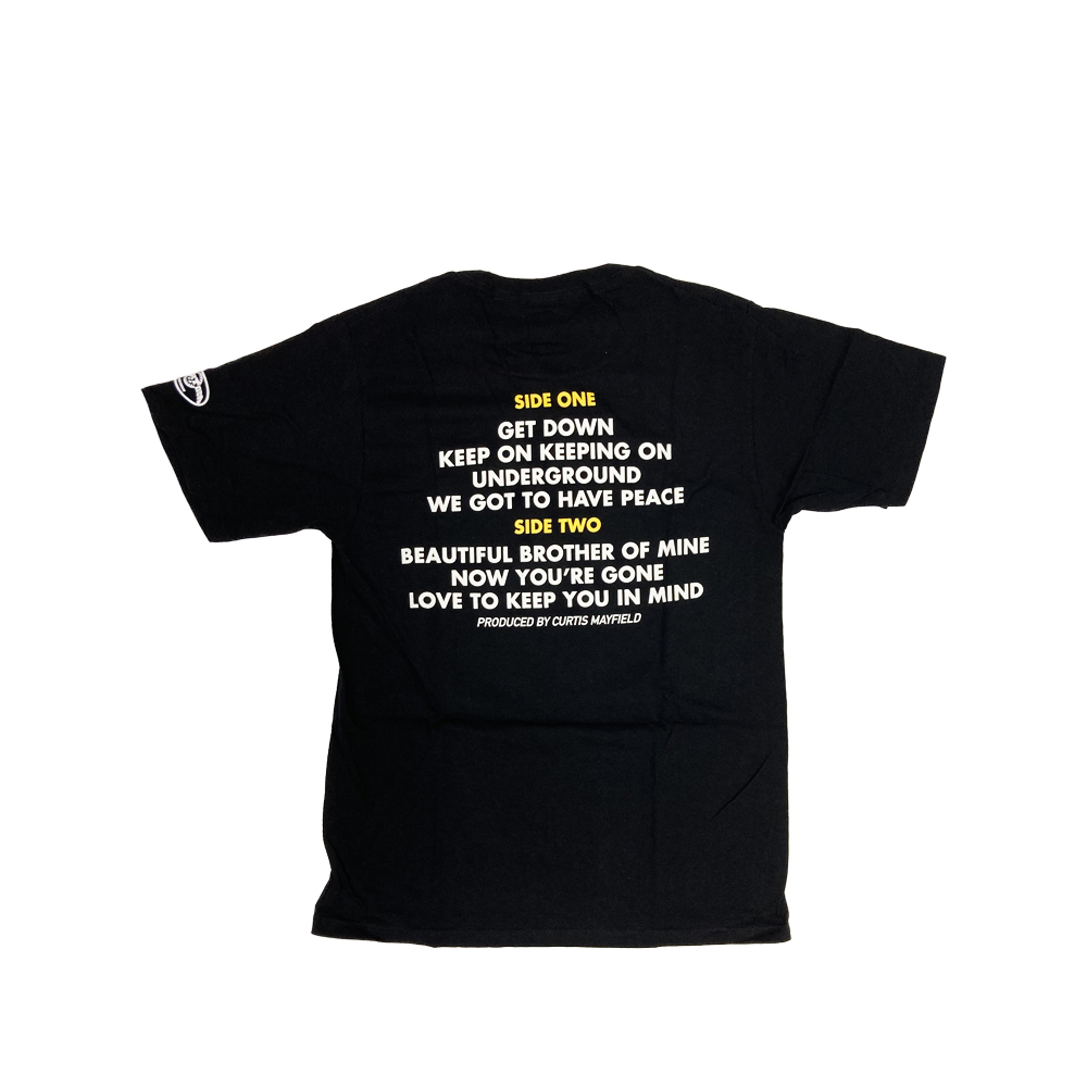 Stussy x Curtis Mayfield Roots Curtis Crew Black Tee Limited Edition 1903458