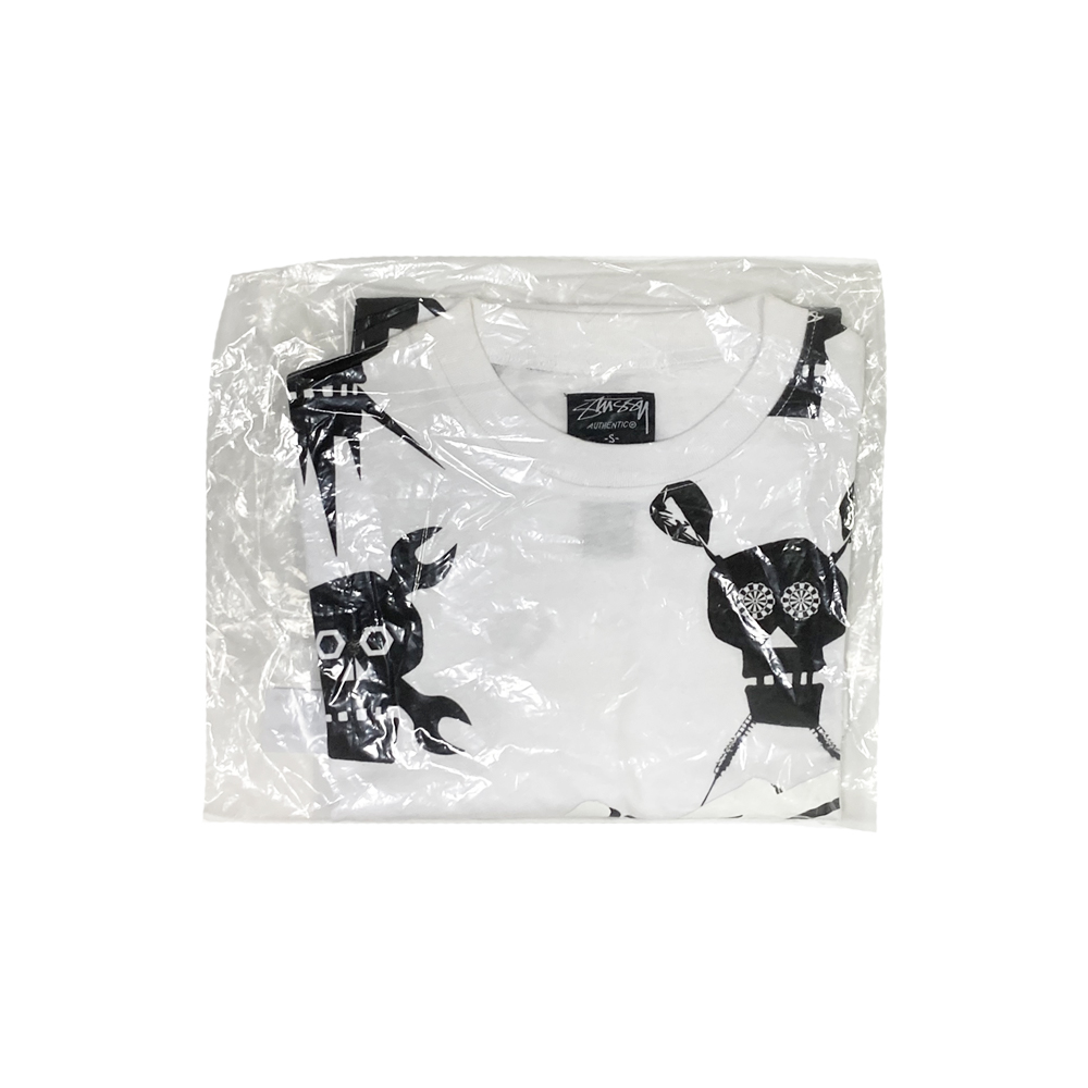 Stussy x Futura Skullacon Crew White Tee Limited Edition