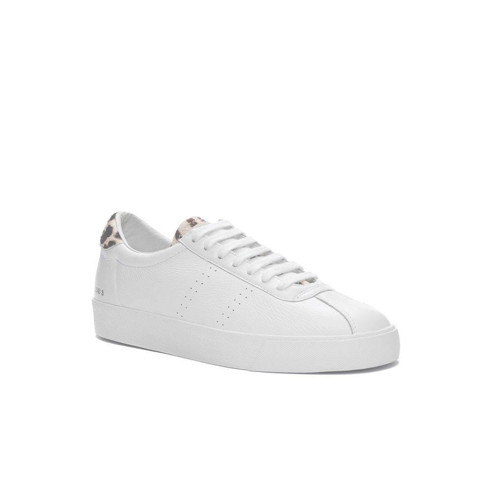 Superga Club S Calfhair Heeltab White-LeoZebra 2843 S111WMW