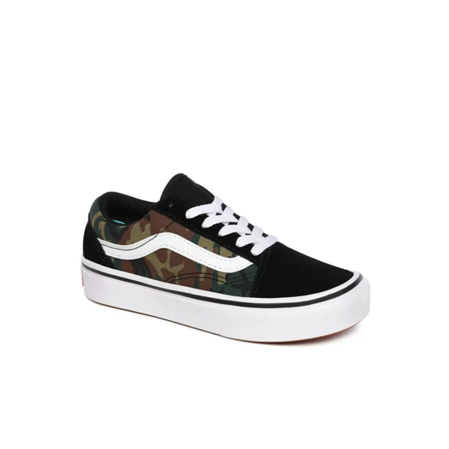 Vans Woodland Camo Comfycush Old Skool Black/True White - Kids VN0A4U1Q0JR1