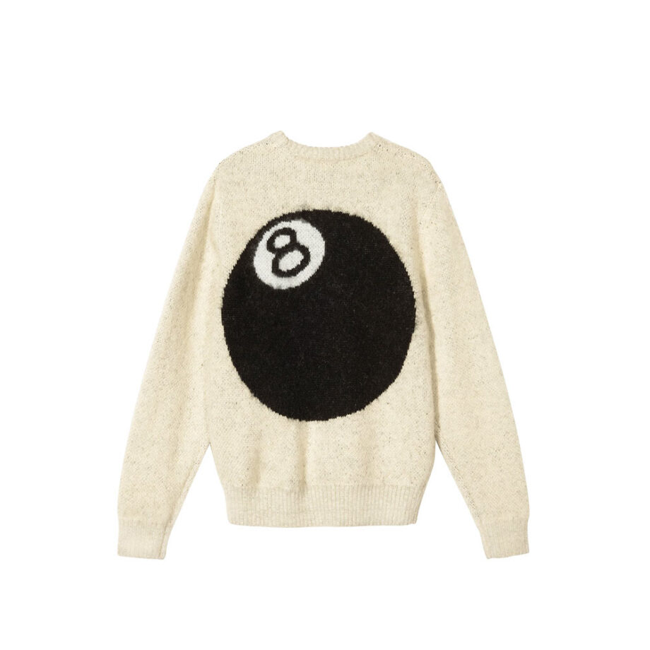 Stussy 8 Ball Heavy Brushed Mohair Sweater Cream 117078