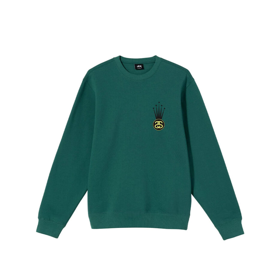 Stussy Crown Link Crew Sweater Dark Green 1914569