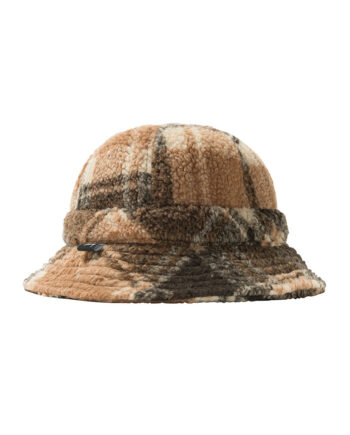 Stussy Sherpa Fleece Bell Bucket Hat Brown Plaid 132993