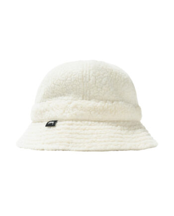 Stussy Sherpa Fleece Bell Bucket Hat Natural 132993