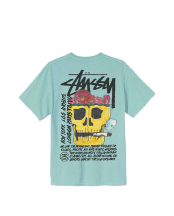 Stussy Smokin' Skull Tee Aqua 1904593