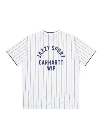 Carhartt Wip x Jazzy Sport S/S Jersey T-Shirt White/Navy Stripes I02938