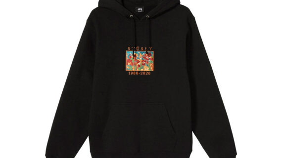 Stussy Irises Embroidered Hoodie Black 118408