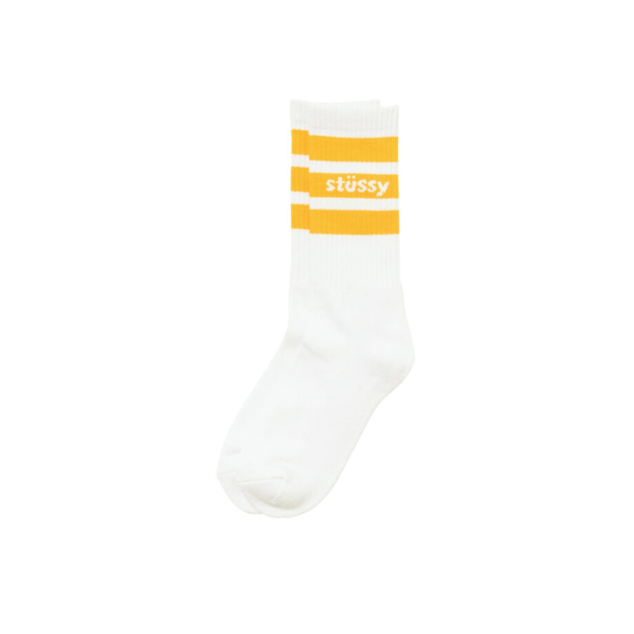 Stussy Sport Crew Socks Grey White/Orange 138681