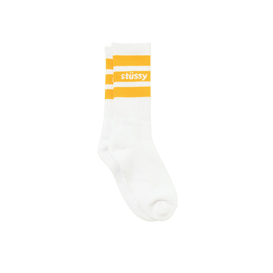 Stussy Sport Crew Socks Grey White/Orange 138681