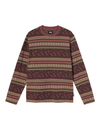 Stussy Sumatra Ls Crew Shirt Maroon 1140231