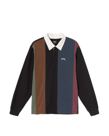 Stussy Vert Stripe Ls Rugby Black 1140228