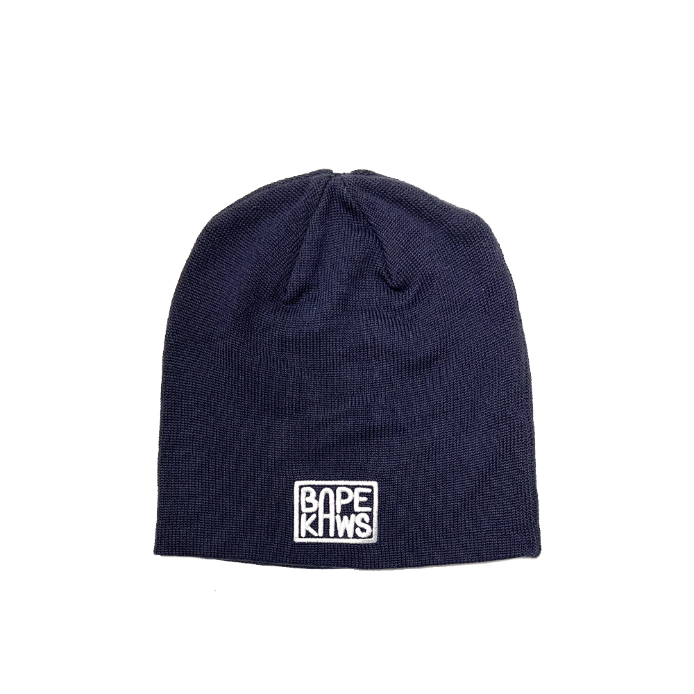 Bape x Kaws Beanie Hat Navy F5BAHAG5500