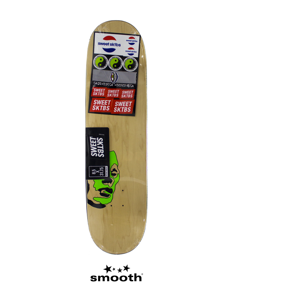 Sweet Sktbs Face Black Skateboard Deck Wood & Black 7332846354249 - 8.5"
