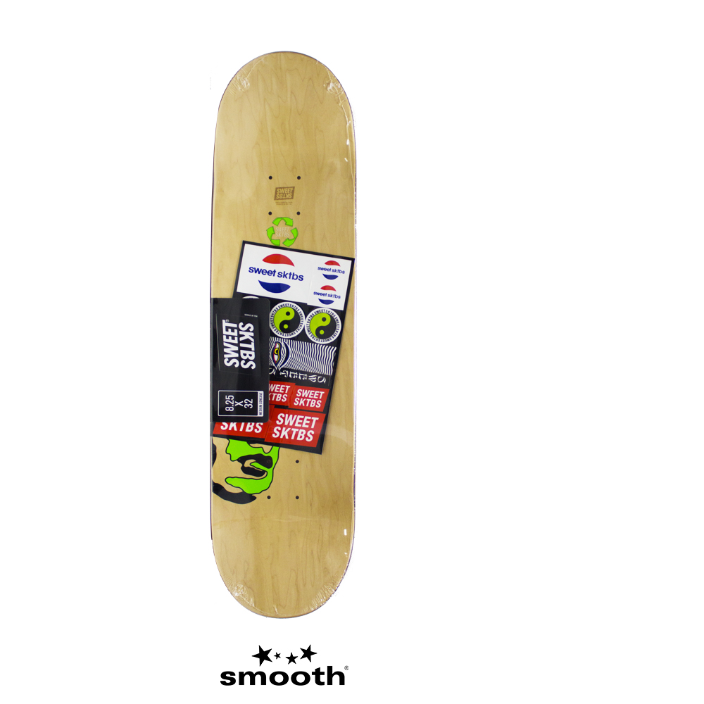Sweet Sktbs Face Cerise Skateboard Deck Cerise & Wood 7332846354201 - 8.25"