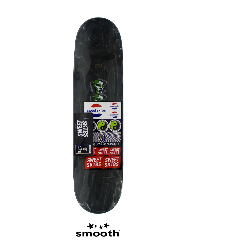 Sweet Sktbs Faces Neon Skateboard Deck Neon & Black 7332846354218 - 8.375"