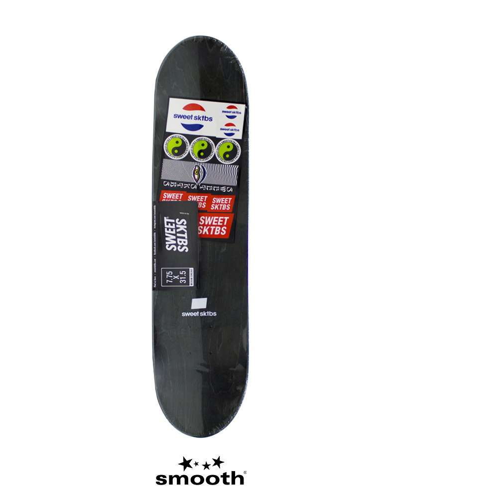 Sweet Sktbs Swirl Yellow Skateboard Deck Yellow & Black 7332846354157 - 7.75"