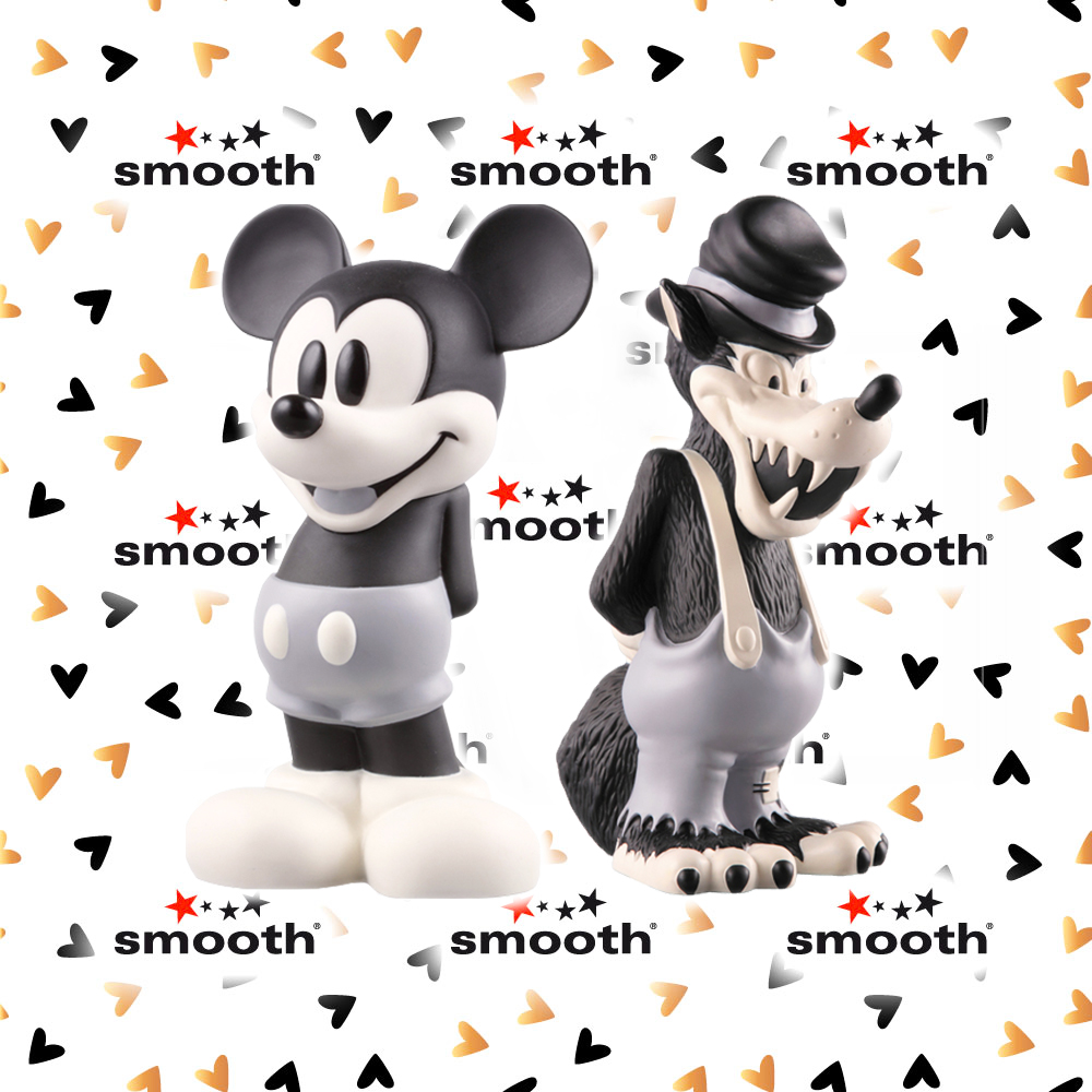 Medicom Toy x Neighborhood x Disney Vinyl Collectible Dolls Mickey Mouse &  Big Bad Wolf Monochrome