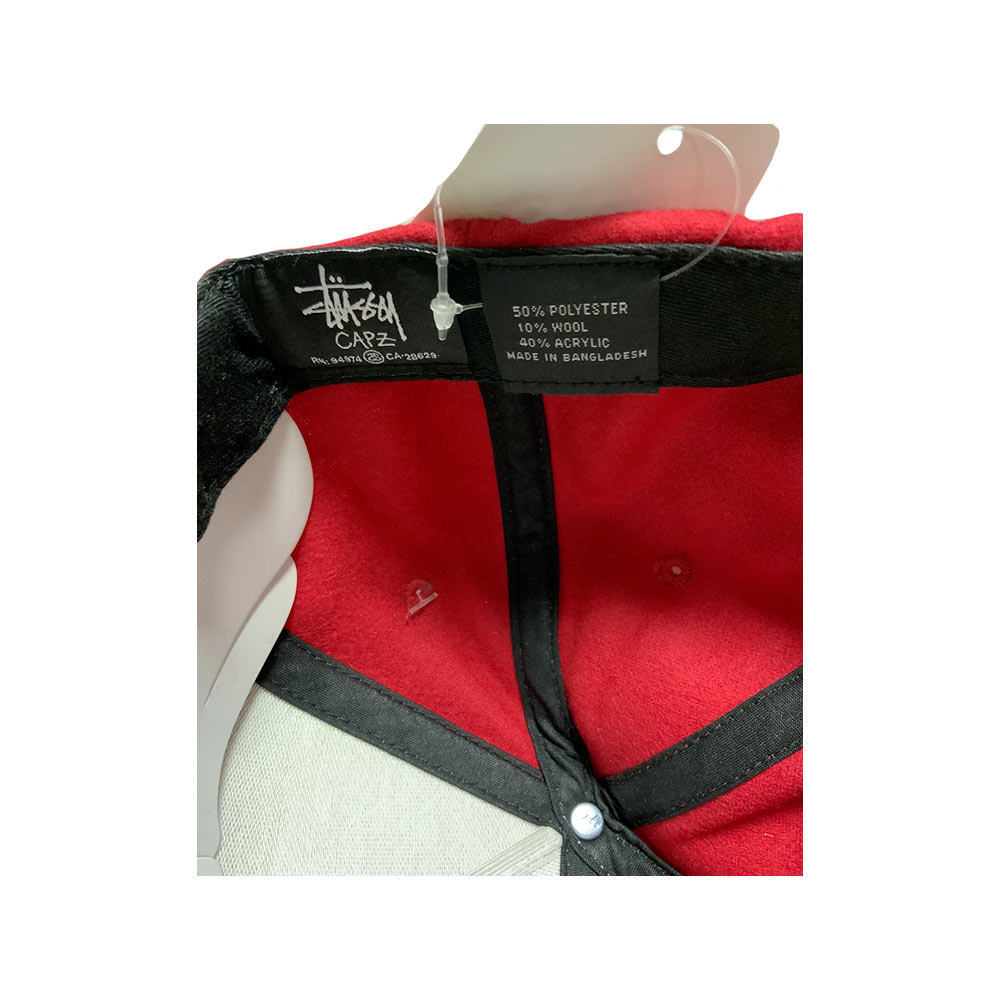 Stussy World Tour Leather Ballcap Red 131261