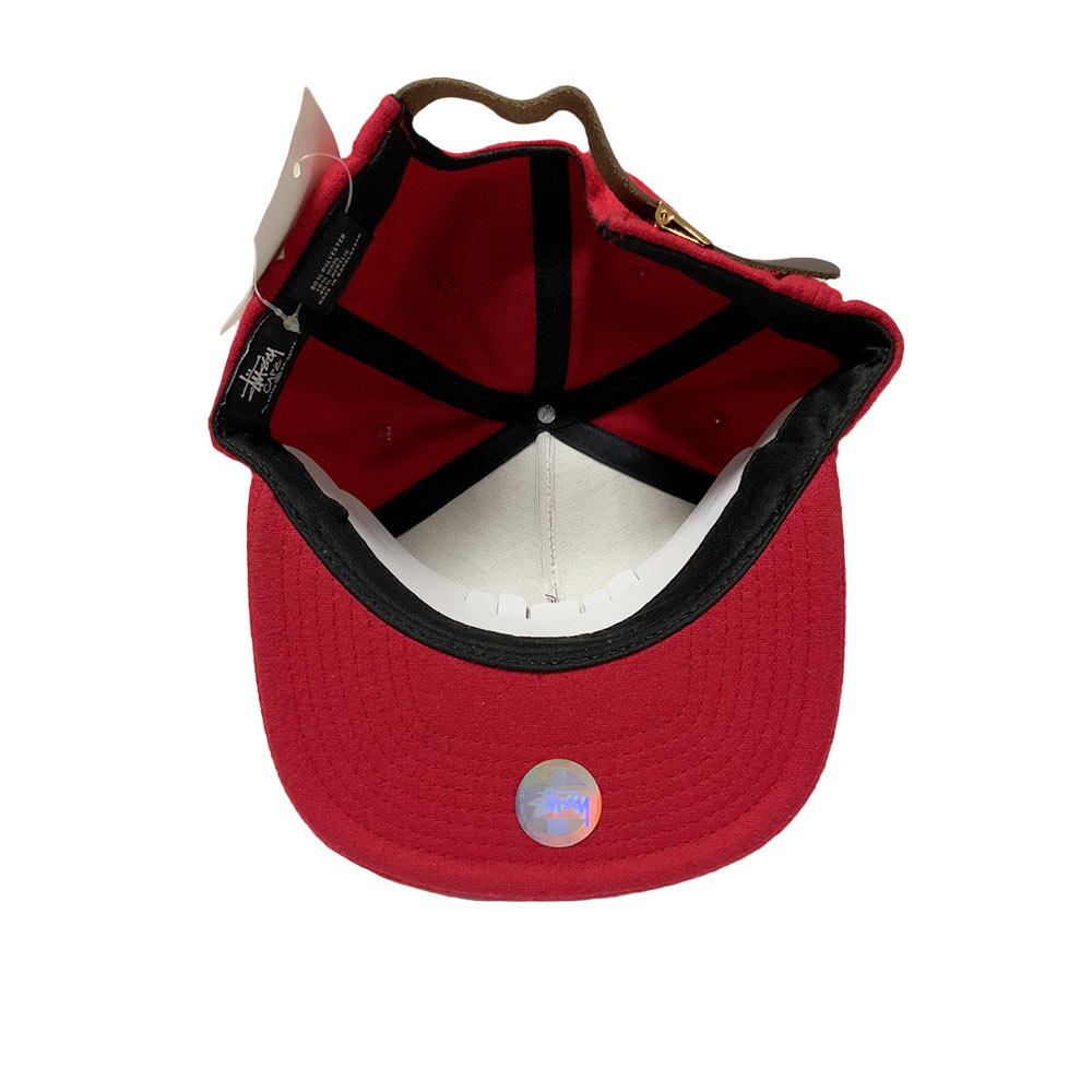 Stussy World Tour Leather Ballcap Red 131261