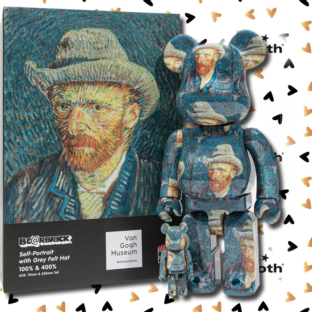 Medicom Toy Van Gogh Museum Self Portrait Bearbrick Set 100% 400%