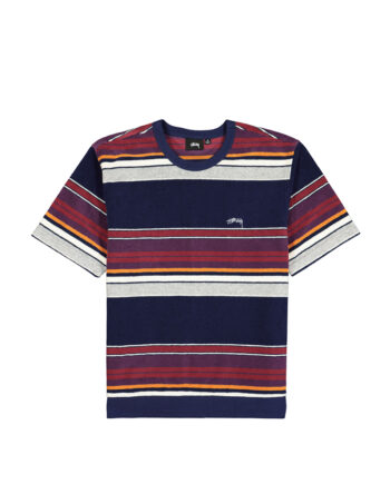 Stussy Hudson Stripe Crew Tee Navy 1140239