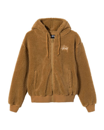 Stussy Sherpa Zip Hoodie Brown 118412