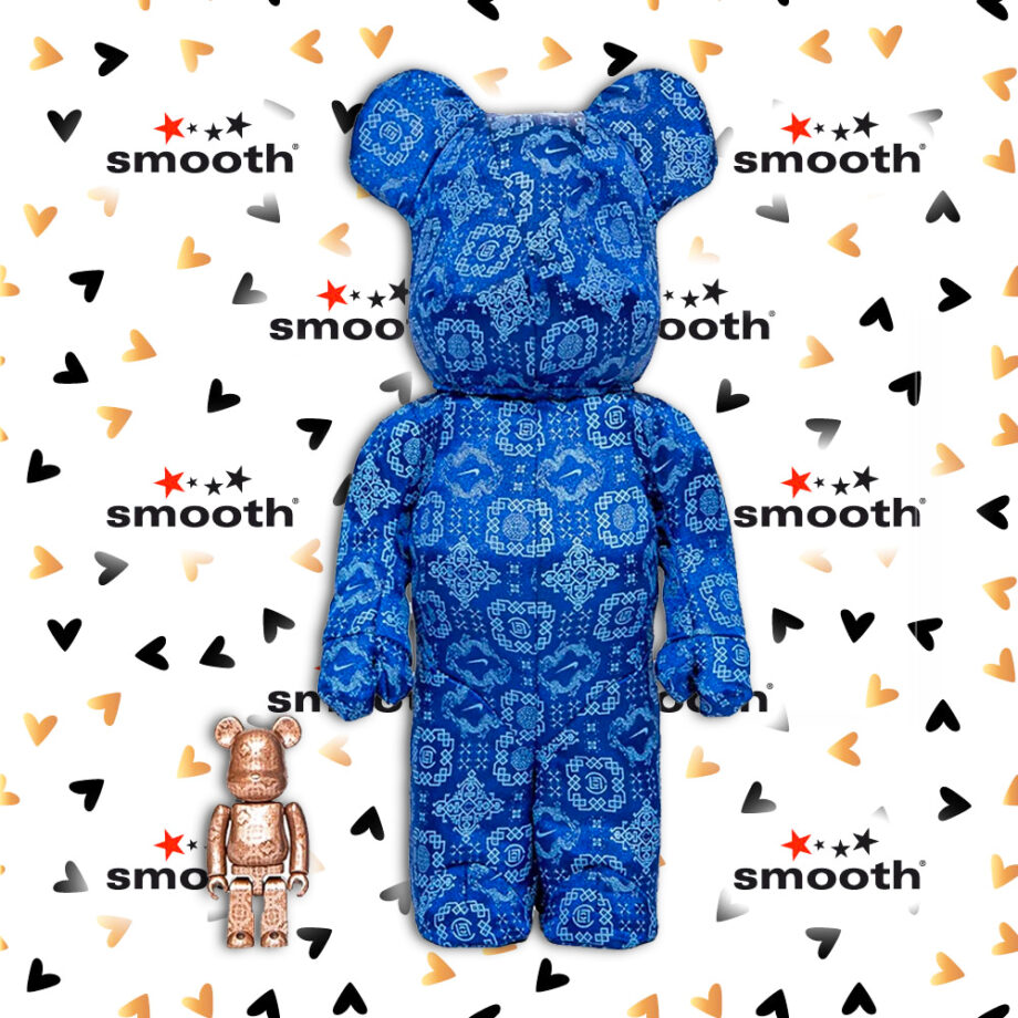 Medicom Toy x Clot x Nike Royale University Blue Silk Bearbrick Set 100% 400%