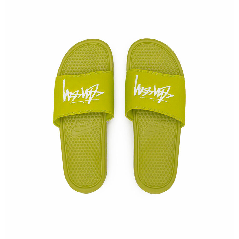 Nike x Stussy Benassi Slide Bright Cactus / White-Bright Cactus CW2787-300