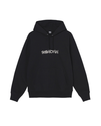 Stussy Serotonin Embroidered Hoodie Black 118443